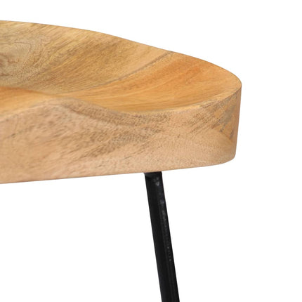 Tabourets De Bar Gavin Lot De 2 Bois De Manguier Solide Marron Clair