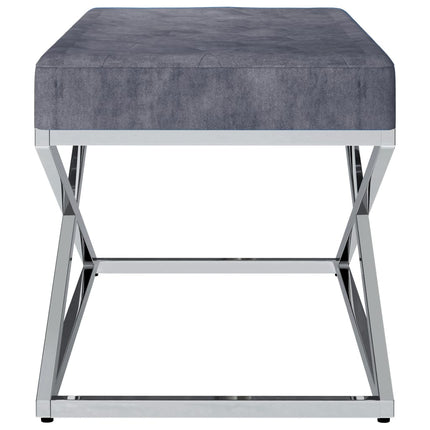 Banc 97 Cm Tissu De Velours Et Acier Inoxydable