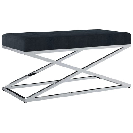 Banc 97 Cm Tissu De Velours Et Acier Inoxydable