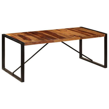 Table À Manger Bois De Manguier Brut 120 Cm Noir