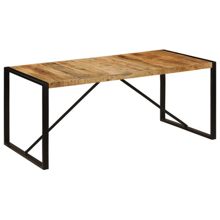 Table À Manger Bois De Manguier Brut 120 Cm Noir