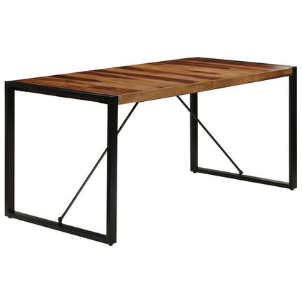 Table À Manger Bois De Manguier Brut 120 Cm Noir