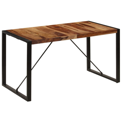 Table À Manger Bois De Manguier Brut 120 Cm Noir