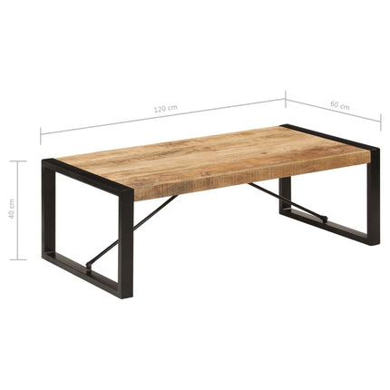 Table Basse 120X60X40 Cm Bois De Manguier Solide Noir