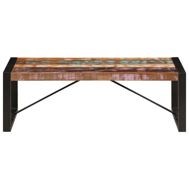 Table Basse 120X60X40 Cm Bois De Récupération Solide Noir