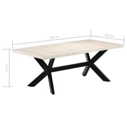 Table De Salle À Manger 200X100X75Cm Bois Manguier Massif