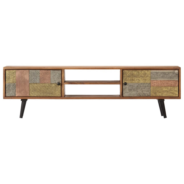 Meuble Tv 140X30X40 Cm Bois Solide D'acacia