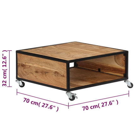 Table Basse 70X70X32 Cm Bois Solide D'acacia