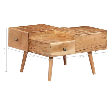 Table Basse 70X60X42 Cm Bois Solide D'acacia