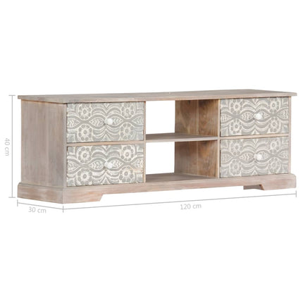 Meuble Tv 120X30X40 Cm Bois D'acacia Massif
