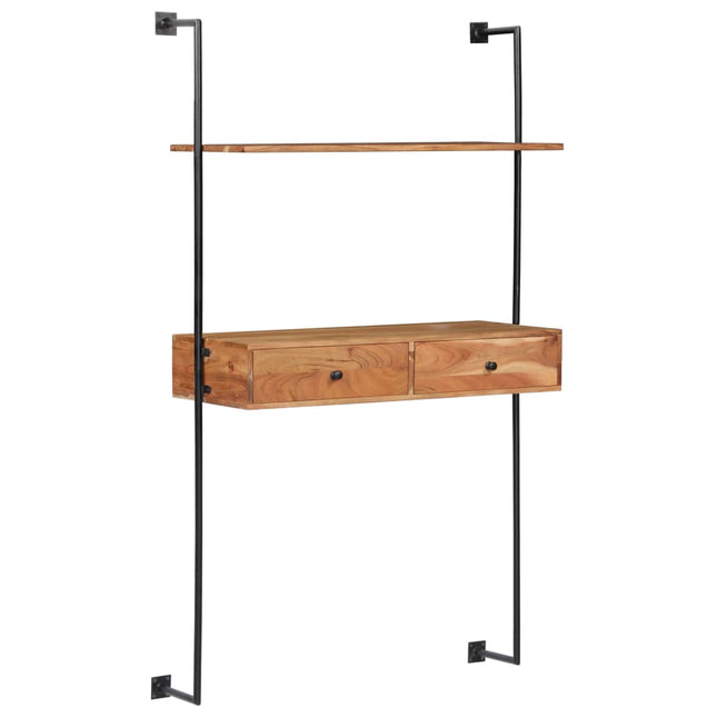 Bureau Mural 90X40X170 Cm Bois D'acacia Solide