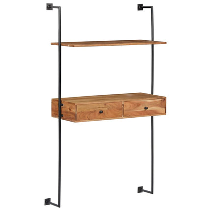 Bureau Mural 90X40X170 Cm Bois D'acacia Solide