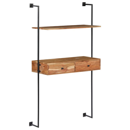 Bureau Mural 90X40X170 Cm Bois D'acacia Solide