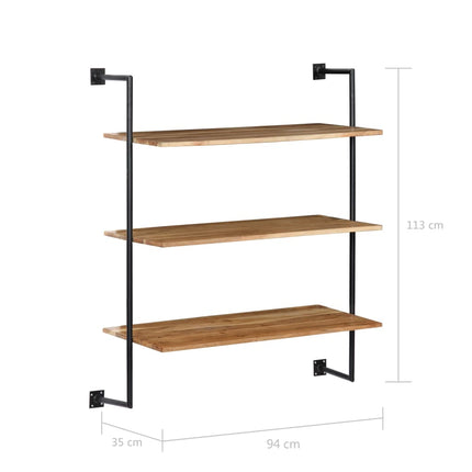 Étagère Murale 94X35X113 Cm Bois D'acacia Solide