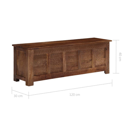 Boîte De Rangement 120X30X40 Cm Bois De Manguier Solide
