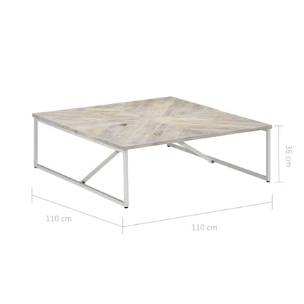 Table Basse 110X110X36 Cm Bois De Manguier Solide
