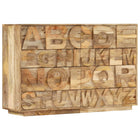 Meuble Alphabétique Avec 6 Tiroirs 120X35X79 Cm Manguier Massif