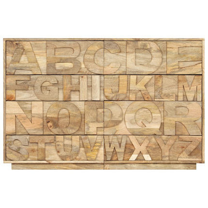Meuble Alphabétique Avec 6 Tiroirs 120X35X79 Cm Manguier Massif