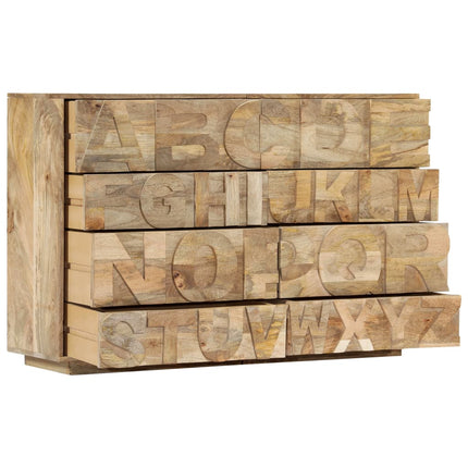 Meuble Alphabétique Avec 6 Tiroirs 120X35X79 Cm Manguier Massif