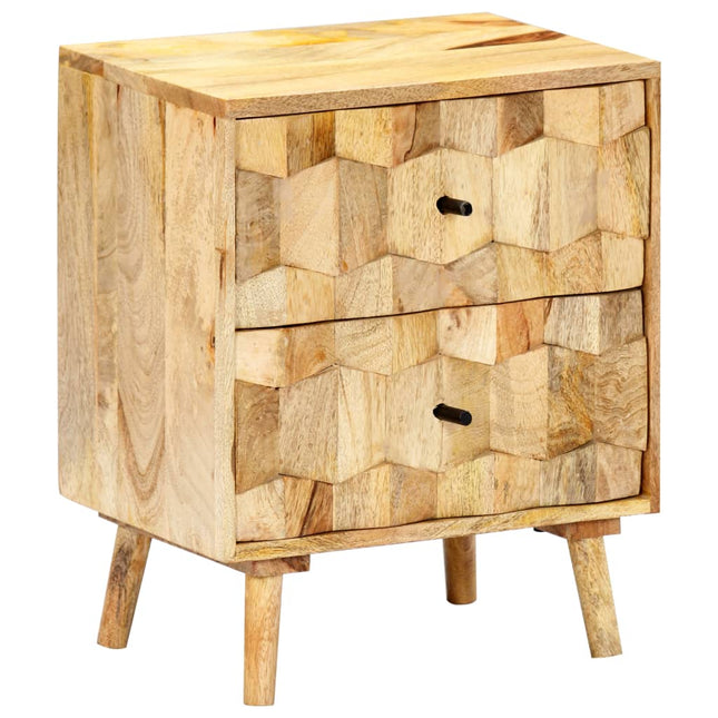 Table De Chevet 40X30X50 Cm Bois De Manguier Massif