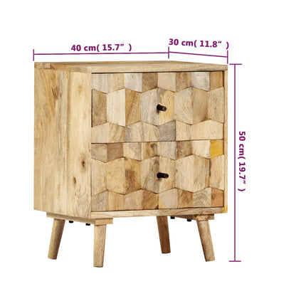 Table De Chevet 40X30X50 Cm Bois De Manguier Massif