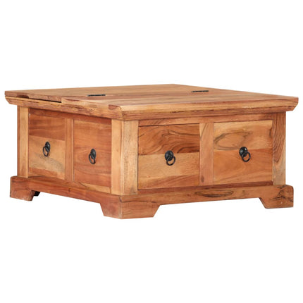 Table Basse 66X70X35 Cm Bois Solide D'acacia