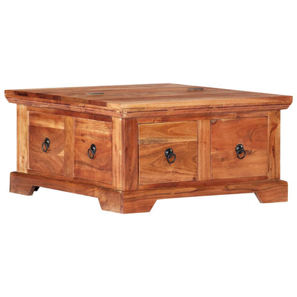 Table Basse 66X70X35 Cm Bois Solide D'acacia