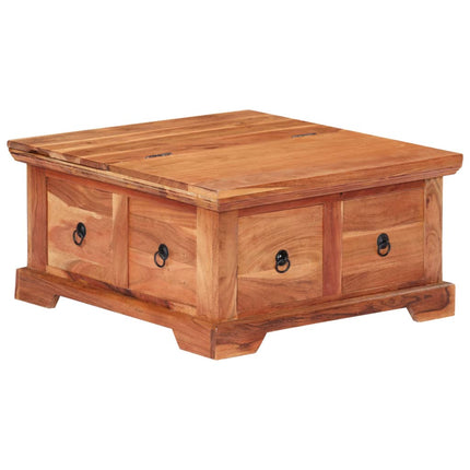 Table Basse 66X70X35 Cm Bois Solide D'acacia