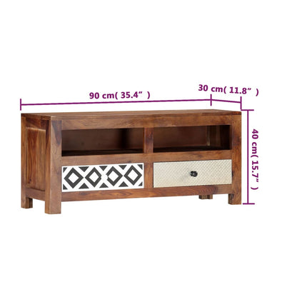 Meuble Tv 90X30X40 Cm Bois Solide