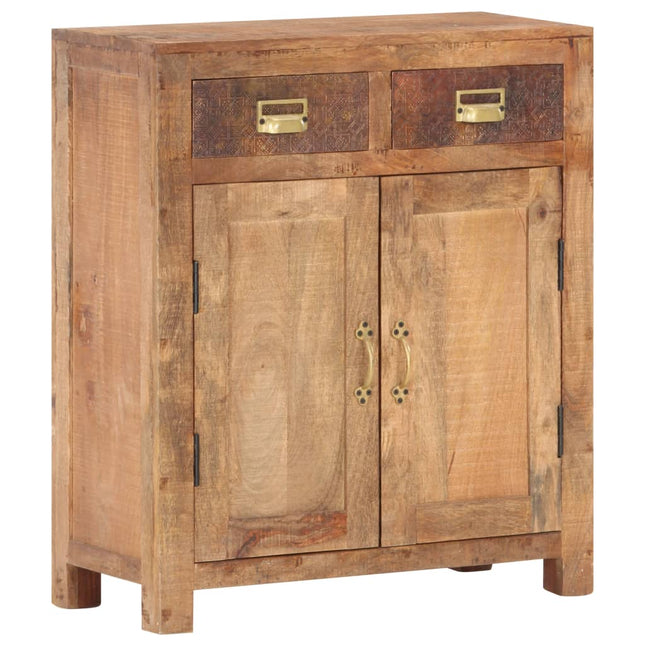 Buffet 65X30X75 Cm Bois De Manguier Massif Brut