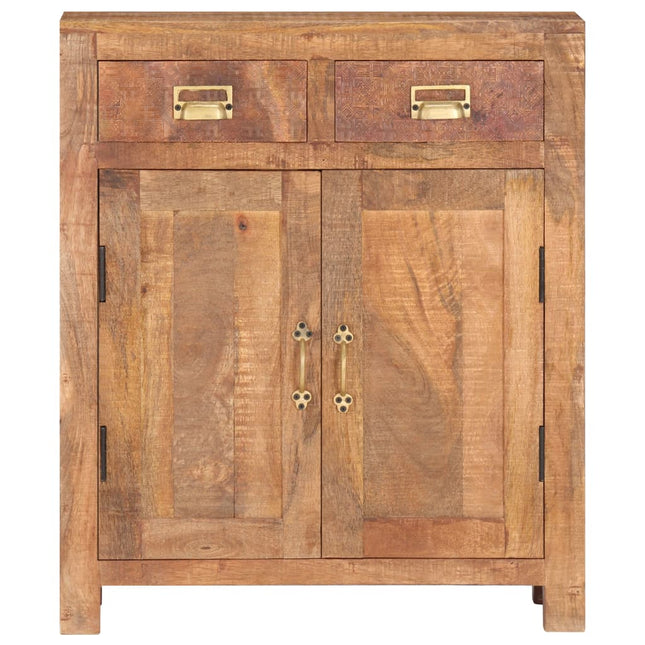 Buffet 65X30X75 Cm Bois De Manguier Massif Brut