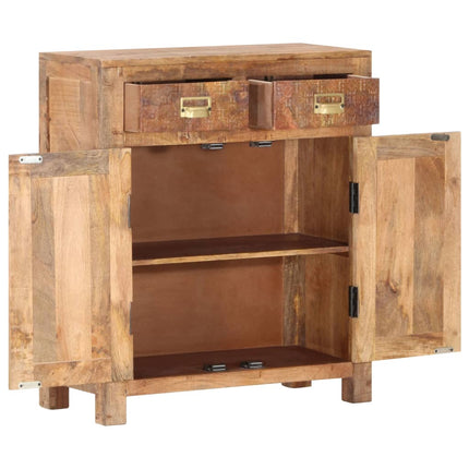 Buffet 65X30X75 Cm Bois De Manguier Massif Brut