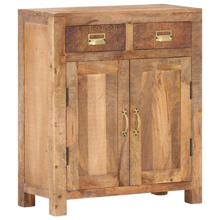 Buffet 65X30X75 Cm Bois De Manguier Massif Brut