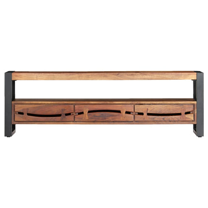 Meuble Tv 140X30X45 Cm Bois D'acacia Massif