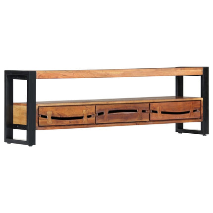 Meuble Tv 140X30X45 Cm Bois D'acacia Massif