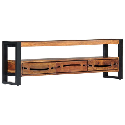 Meuble Tv 140X30X45 Cm Bois D'acacia Massif