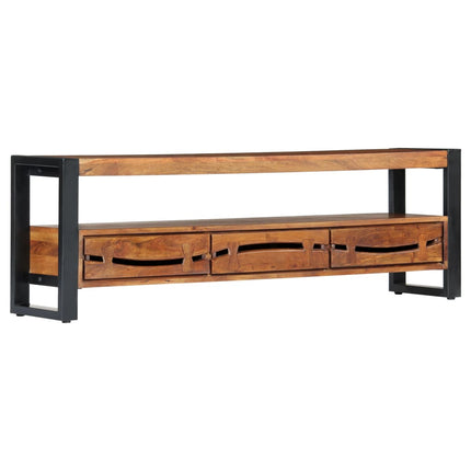 Meuble Tv 140X30X45 Cm Bois D'acacia Massif