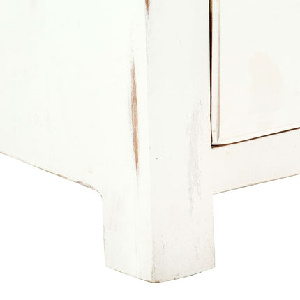 Meuble Tv Blanc 120X30X40 Cm Bois D'acacia Massif