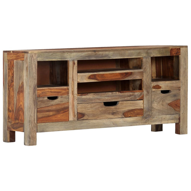 Buffet Gris 100X30X50 Cm Bois Massif