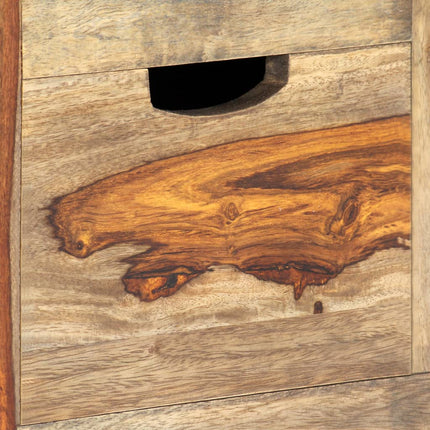 Buffet Gris 100X30X50 Cm Bois Massif