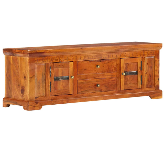 Meuble Tv 119X30X40 Cm Bois D'acacia Massif