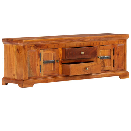 Meuble Tv 119X30X40 Cm Bois D'acacia Massif
