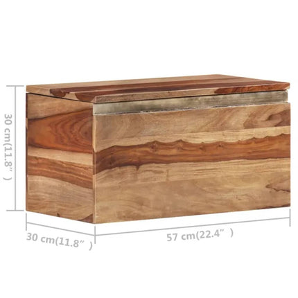 Coffre De Rangement 57X30X30 Cm Bois Massif