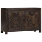 Buffet Avec Dessin Sculpté 110X35X70 Cm Bois De Manguier Massif
