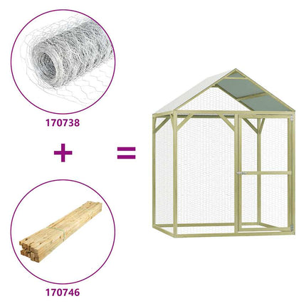 Poulailler 1,5X1,5X2 M Bois De Pin Imprégné