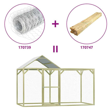Poulailler 3X1,5X2 M Bois De Pin Imprégné