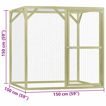 Poulailler 1,5X1,5X1,5 M Bois De Pin Imprégné
