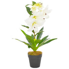 Plante Artificielle Lys Avec Pot Blanc