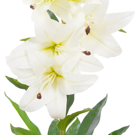 Plante Artificielle Lys Avec Pot Blanc