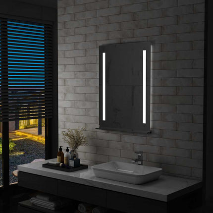 Miroir Mural À Led Pour Salle De Bains Avec Étagère
